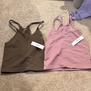 Ododos Women's Tank Tops - Brown and Pink